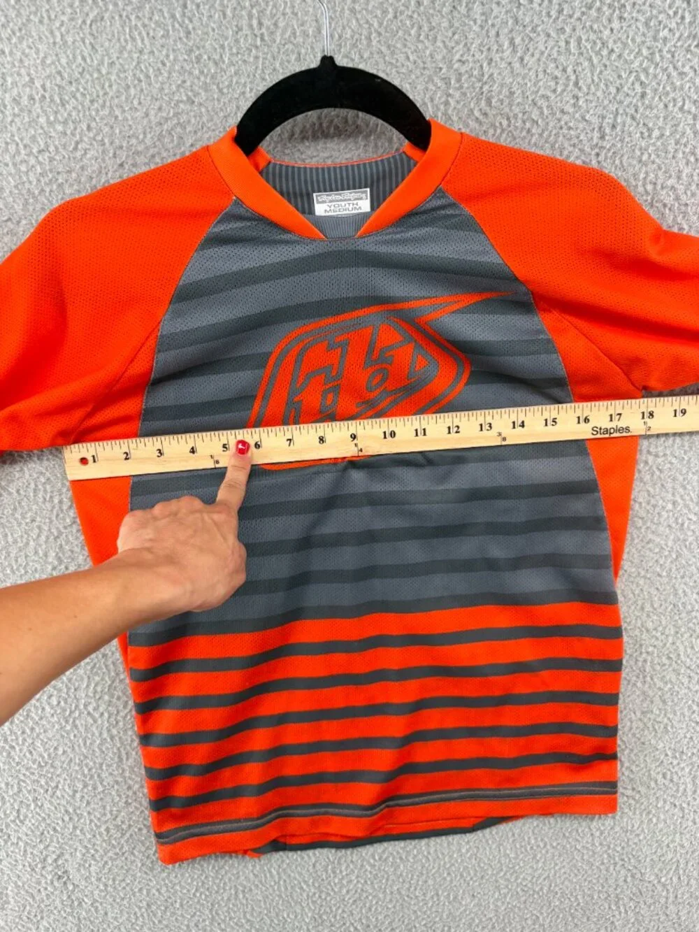 Troy Lee Designs Youth M MTB Bike Jersey Orange Gray Motocross BMX